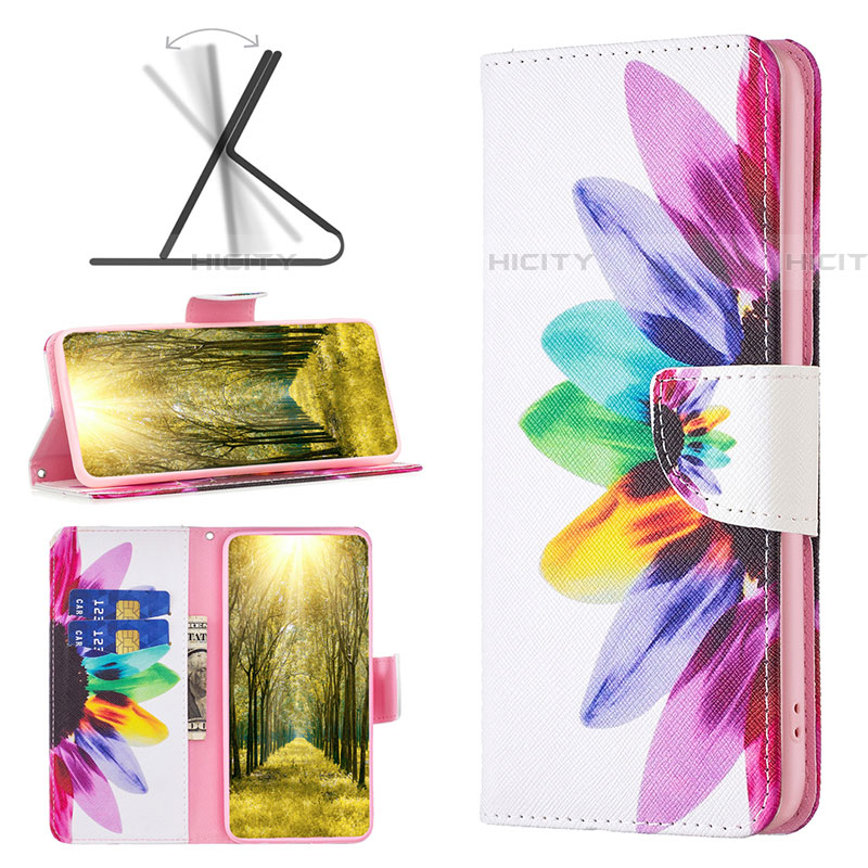 Handytasche Stand Schutzhülle Flip Leder Hülle Modisch Muster B01F für Samsung Galaxy A04E groß