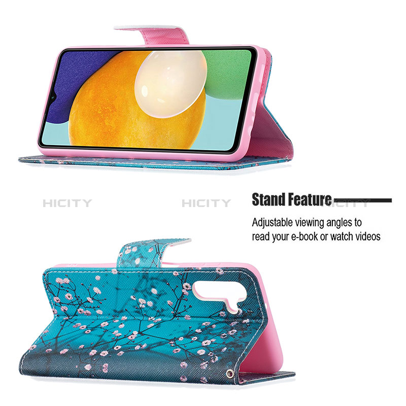 Handytasche Stand Schutzhülle Flip Leder Hülle Modisch Muster B01F für Samsung Galaxy A04s groß