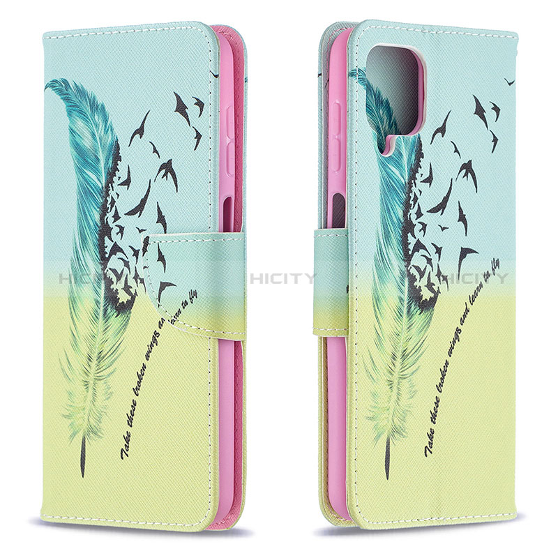 Handytasche Stand Schutzhülle Flip Leder Hülle Modisch Muster B01F für Samsung Galaxy A12