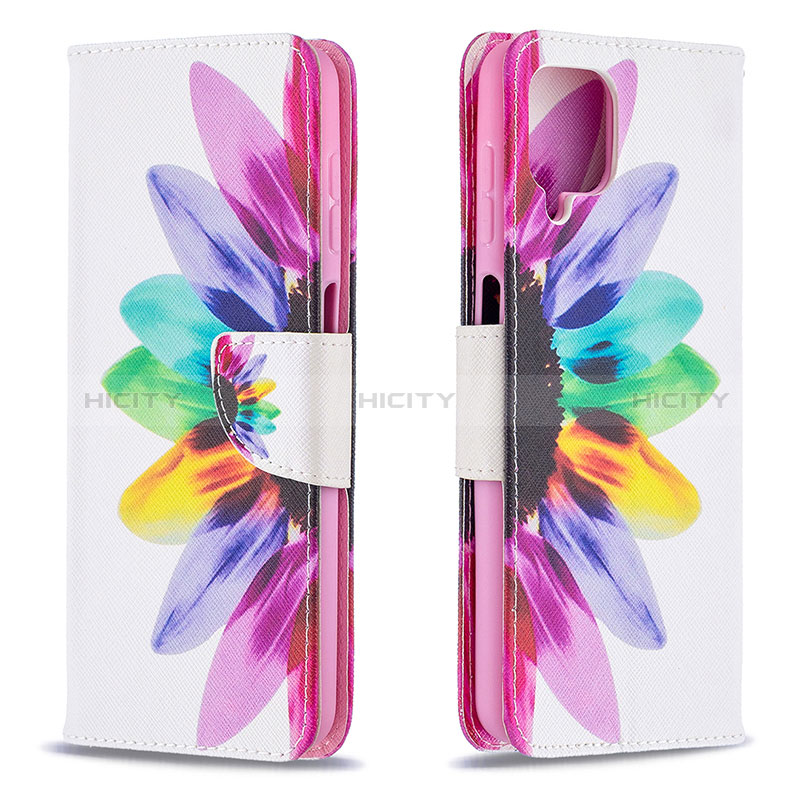 Handytasche Stand Schutzhülle Flip Leder Hülle Modisch Muster B01F für Samsung Galaxy A12 Nacho Plusfarbig Plus