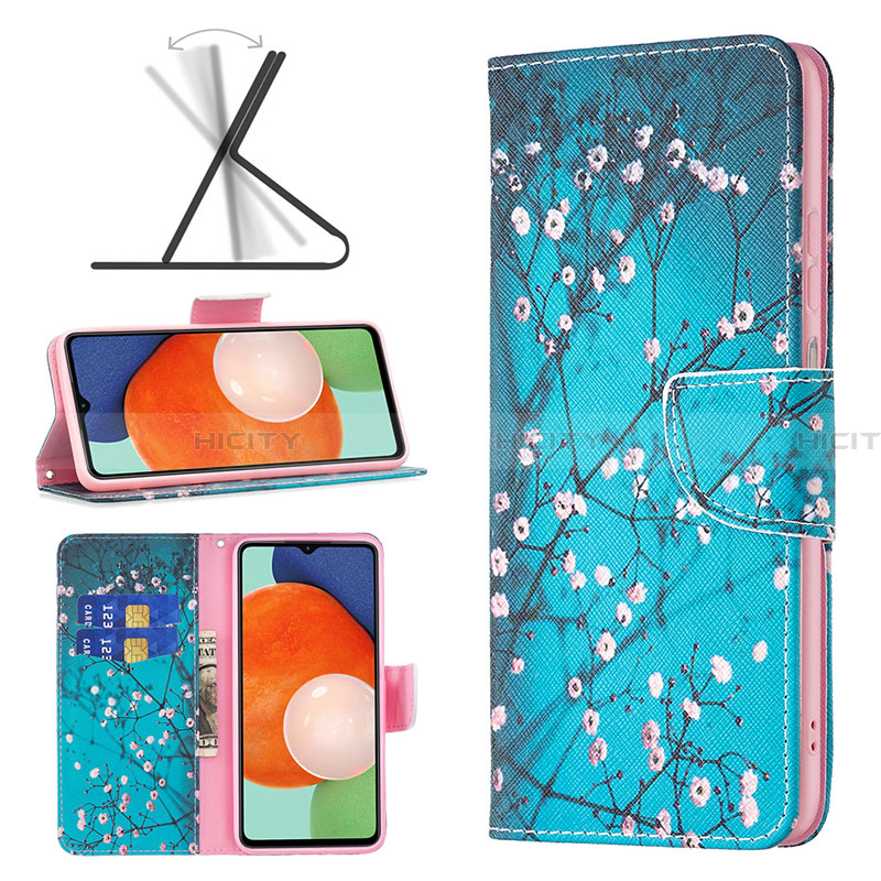 Handytasche Stand Schutzhülle Flip Leder Hülle Modisch Muster B01F für Samsung Galaxy A13 4G groß