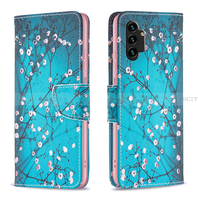 Handytasche Stand Schutzhülle Flip Leder Hülle Modisch Muster B01F für Samsung Galaxy A13 4G groß