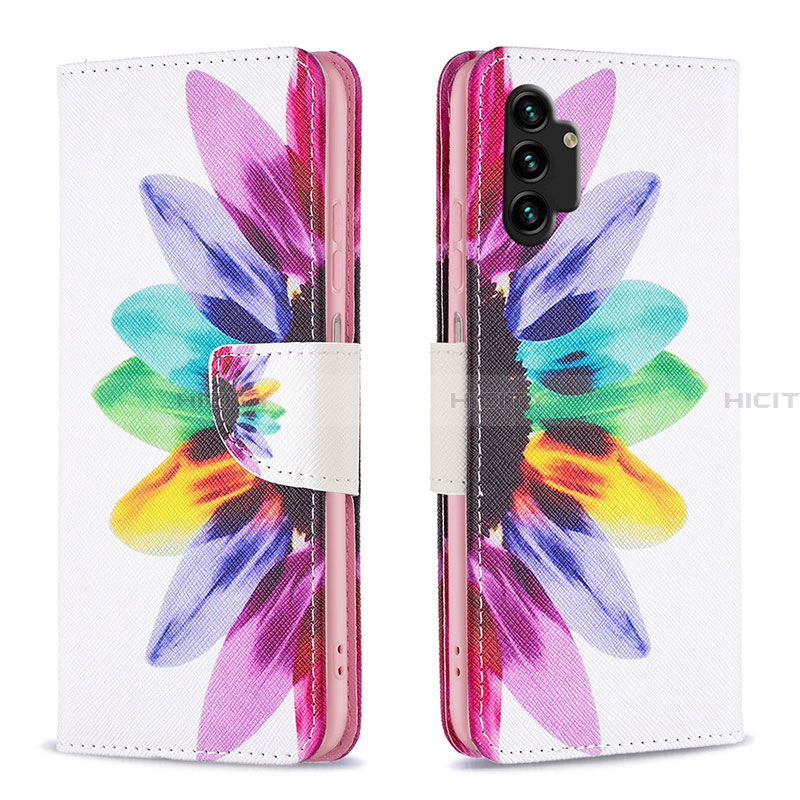 Handytasche Stand Schutzhülle Flip Leder Hülle Modisch Muster B01F für Samsung Galaxy A13 4G Plusfarbig Plus