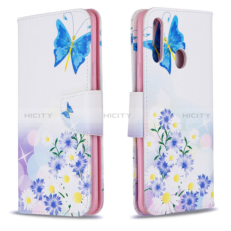 Handytasche Stand Schutzhülle Flip Leder Hülle Modisch Muster B01F für Samsung Galaxy A20s groß