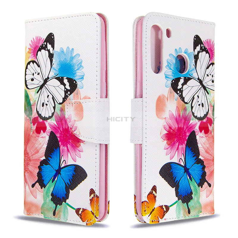 Handytasche Stand Schutzhülle Flip Leder Hülle Modisch Muster B01F für Samsung Galaxy A21 Bunt