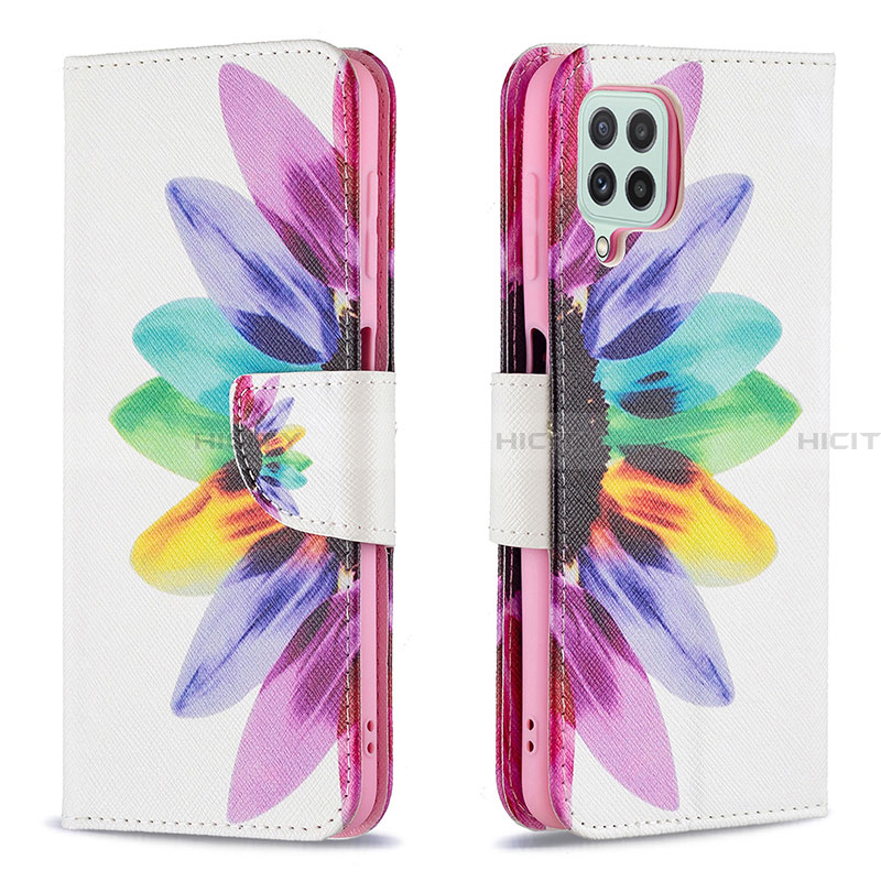 Handytasche Stand Schutzhülle Flip Leder Hülle Modisch Muster B01F für Samsung Galaxy A22 4G Plusfarbig Plus