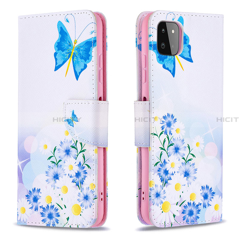 Handytasche Stand Schutzhülle Flip Leder Hülle Modisch Muster B01F für Samsung Galaxy A22 5G groß