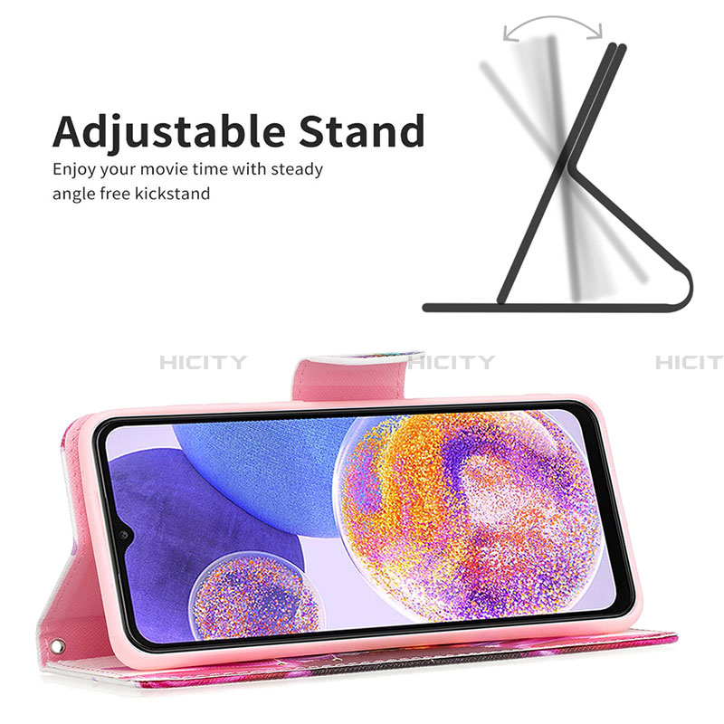 Handytasche Stand Schutzhülle Flip Leder Hülle Modisch Muster B01F für Samsung Galaxy A23 4G groß