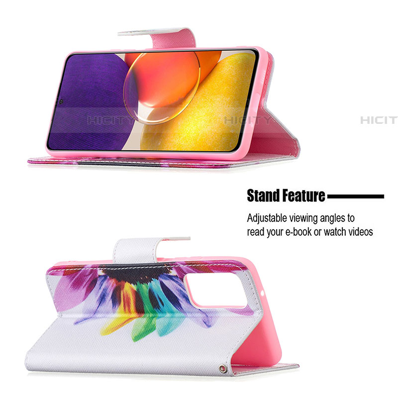 Handytasche Stand Schutzhülle Flip Leder Hülle Modisch Muster B01F für Samsung Galaxy A24 4G groß