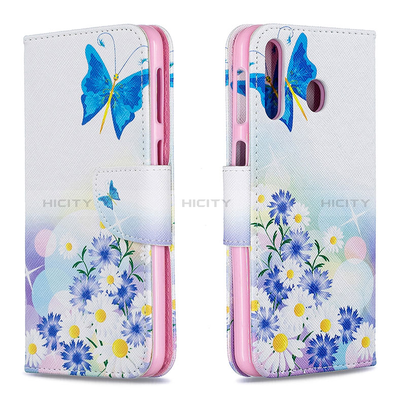 Handytasche Stand Schutzhülle Flip Leder Hülle Modisch Muster B01F für Samsung Galaxy A40s groß