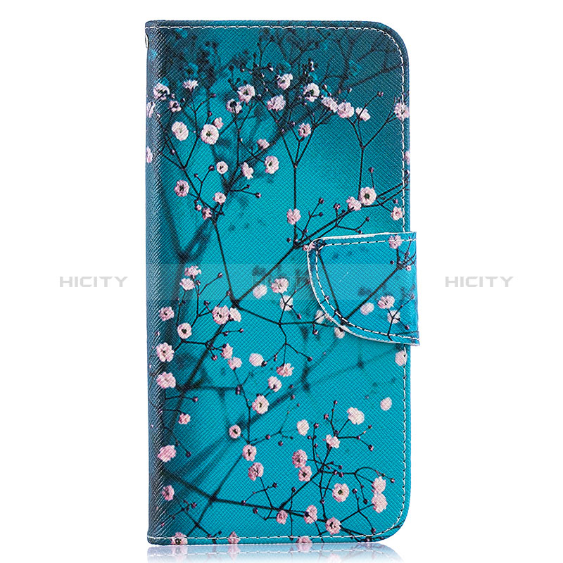 Handytasche Stand Schutzhülle Flip Leder Hülle Modisch Muster B01F für Samsung Galaxy A50 Cyan Plus