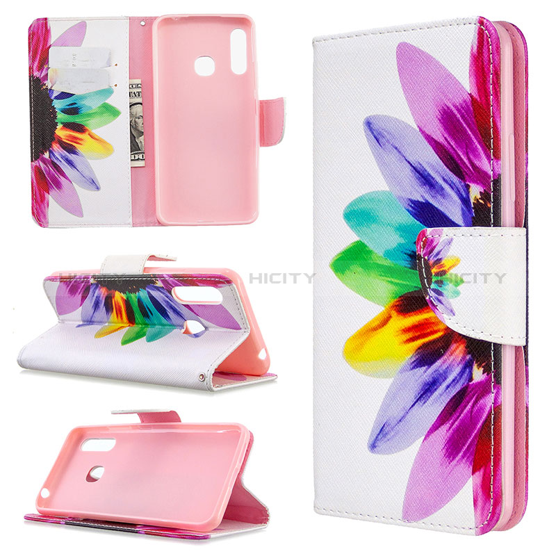 Handytasche Stand Schutzhülle Flip Leder Hülle Modisch Muster B01F für Samsung Galaxy A70E groß