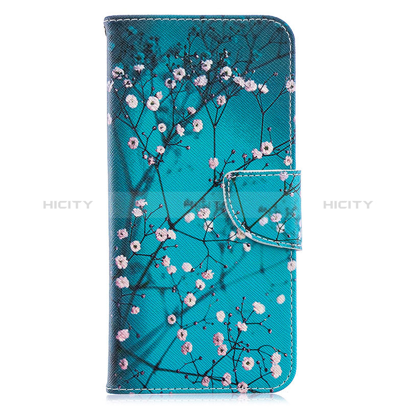 Handytasche Stand Schutzhülle Flip Leder Hülle Modisch Muster B01F für Samsung Galaxy A70S Cyan Plus