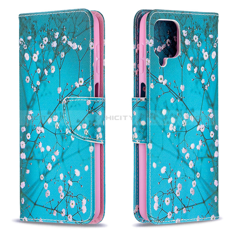 Handytasche Stand Schutzhülle Flip Leder Hülle Modisch Muster B01F für Samsung Galaxy F12 groß