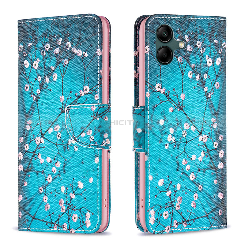 Handytasche Stand Schutzhülle Flip Leder Hülle Modisch Muster B01F für Samsung Galaxy M04 Cyan Plus