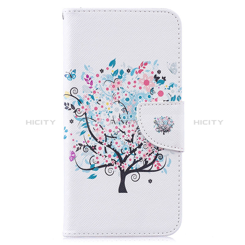 Handytasche Stand Schutzhülle Flip Leder Hülle Modisch Muster B01F für Samsung Galaxy M10 Weiß