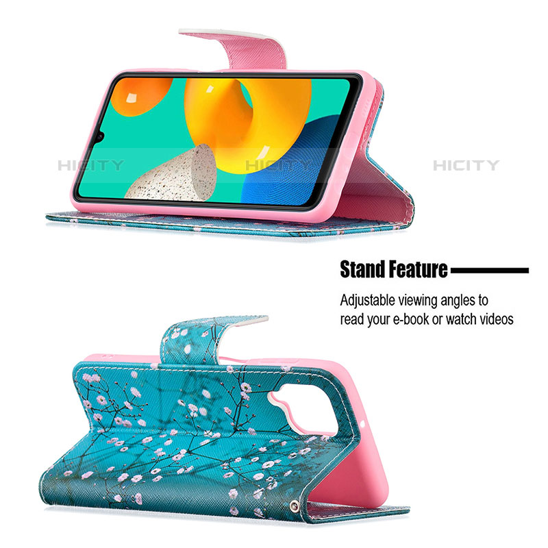 Handytasche Stand Schutzhülle Flip Leder Hülle Modisch Muster B01F für Samsung Galaxy M32 4G