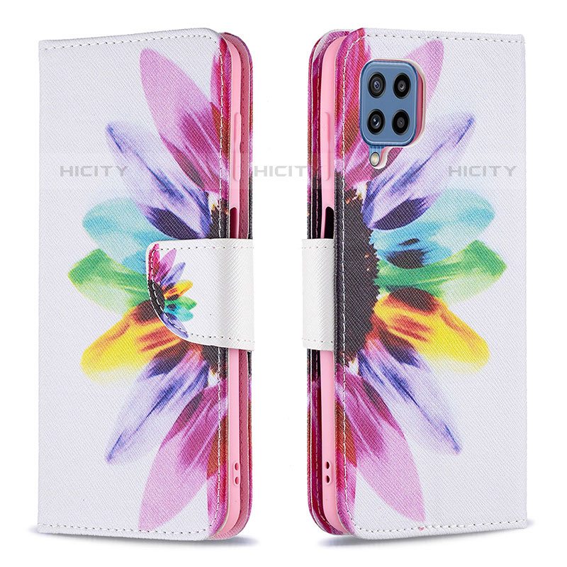 Handytasche Stand Schutzhülle Flip Leder Hülle Modisch Muster B01F für Samsung Galaxy M32 4G groß