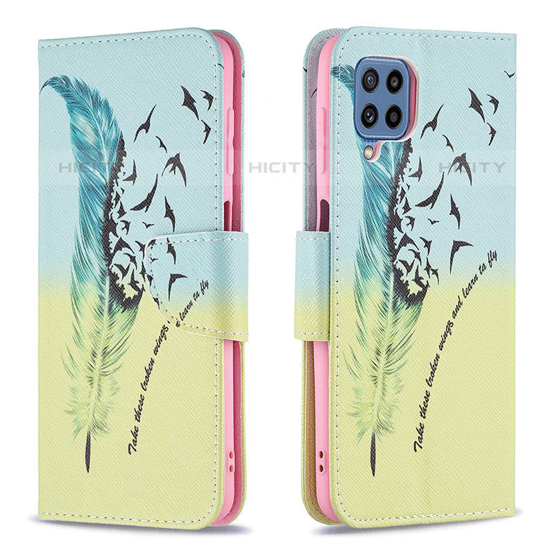 Handytasche Stand Schutzhülle Flip Leder Hülle Modisch Muster B01F für Samsung Galaxy M32 4G