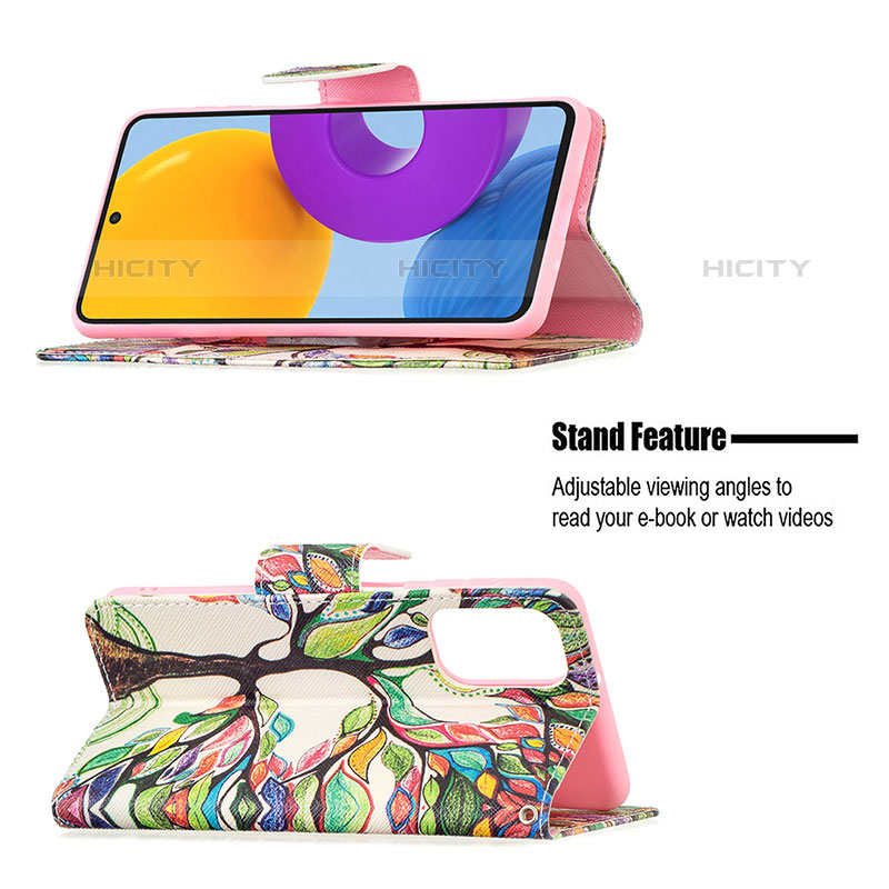 Handytasche Stand Schutzhülle Flip Leder Hülle Modisch Muster B01F für Samsung Galaxy M52 5G