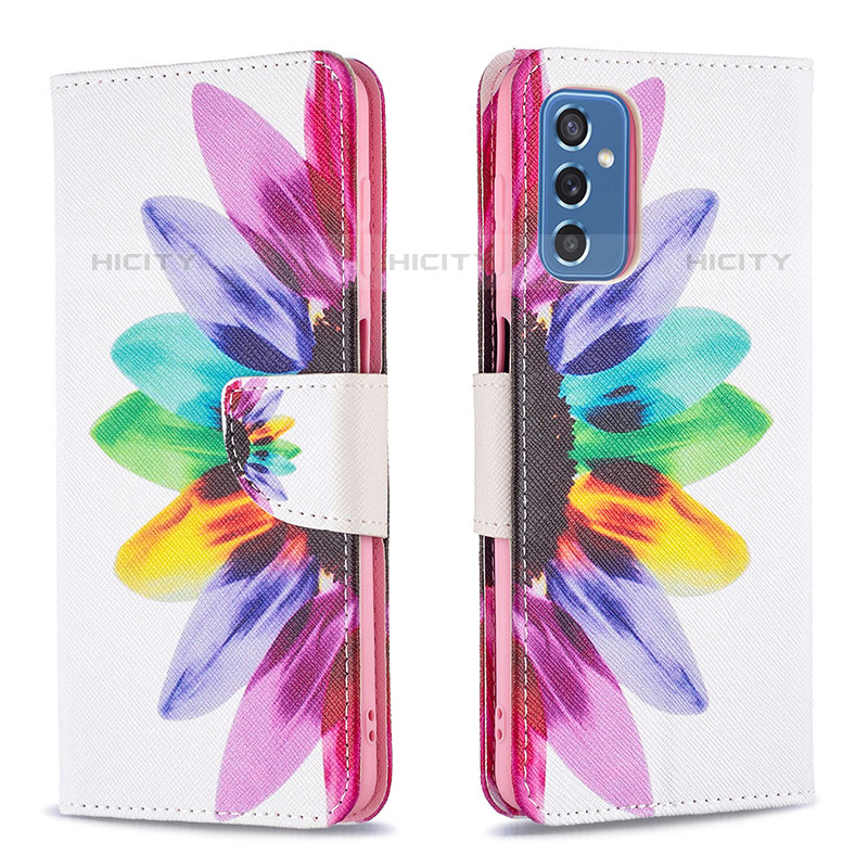 Handytasche Stand Schutzhülle Flip Leder Hülle Modisch Muster B01F für Samsung Galaxy M52 5G Plusfarbig