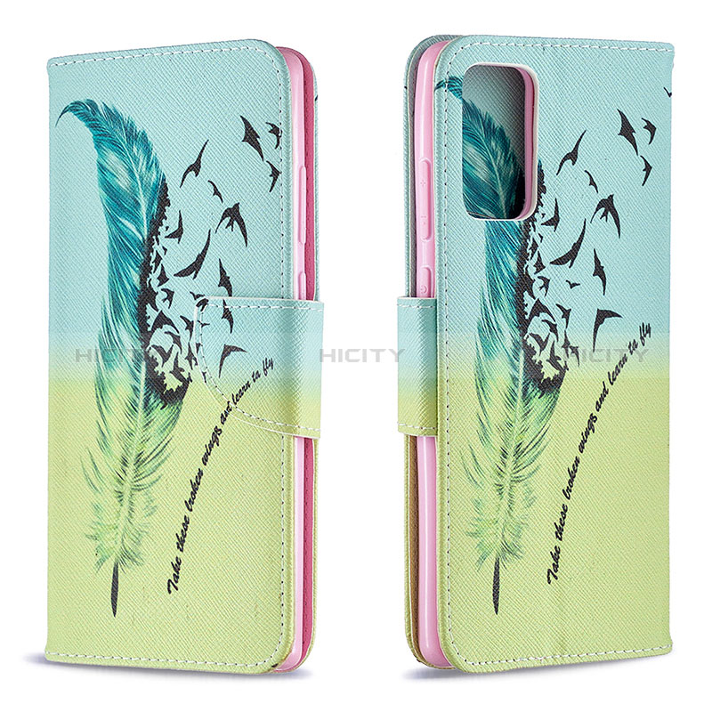 Handytasche Stand Schutzhülle Flip Leder Hülle Modisch Muster B01F für Samsung Galaxy Note 20 5G Minzgrün Plus