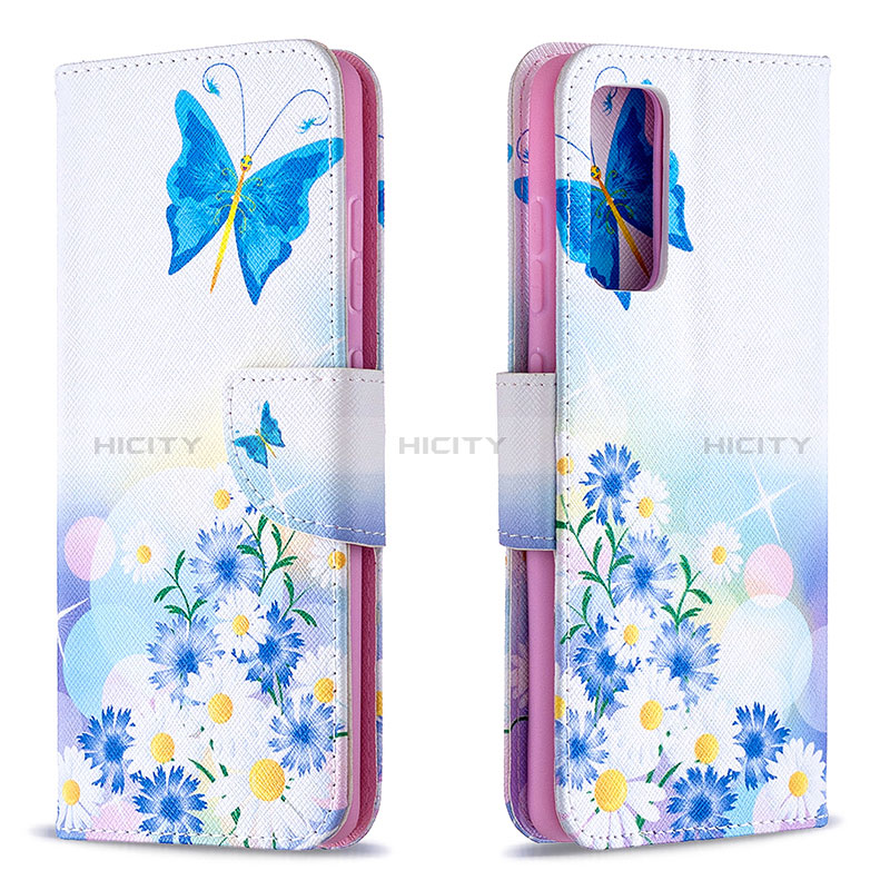 Handytasche Stand Schutzhülle Flip Leder Hülle Modisch Muster B01F für Samsung Galaxy S20 FE 5G Blau