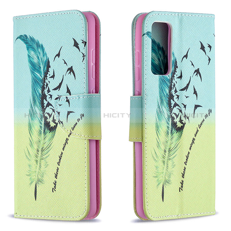 Handytasche Stand Schutzhülle Flip Leder Hülle Modisch Muster B01F für Samsung Galaxy S20 Lite 5G groß