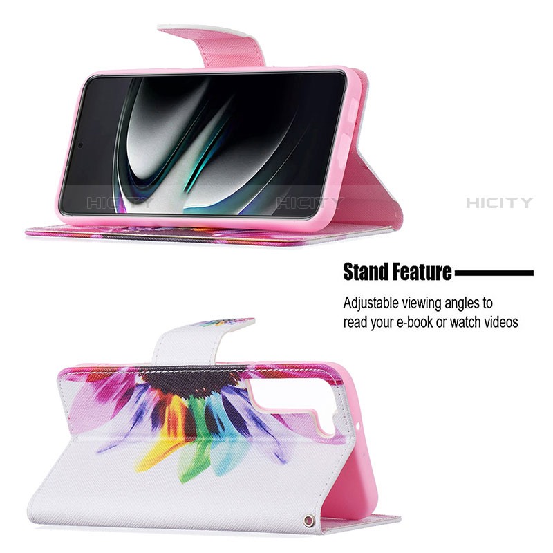 Handytasche Stand Schutzhülle Flip Leder Hülle Modisch Muster B01F für Samsung Galaxy S21 5G groß