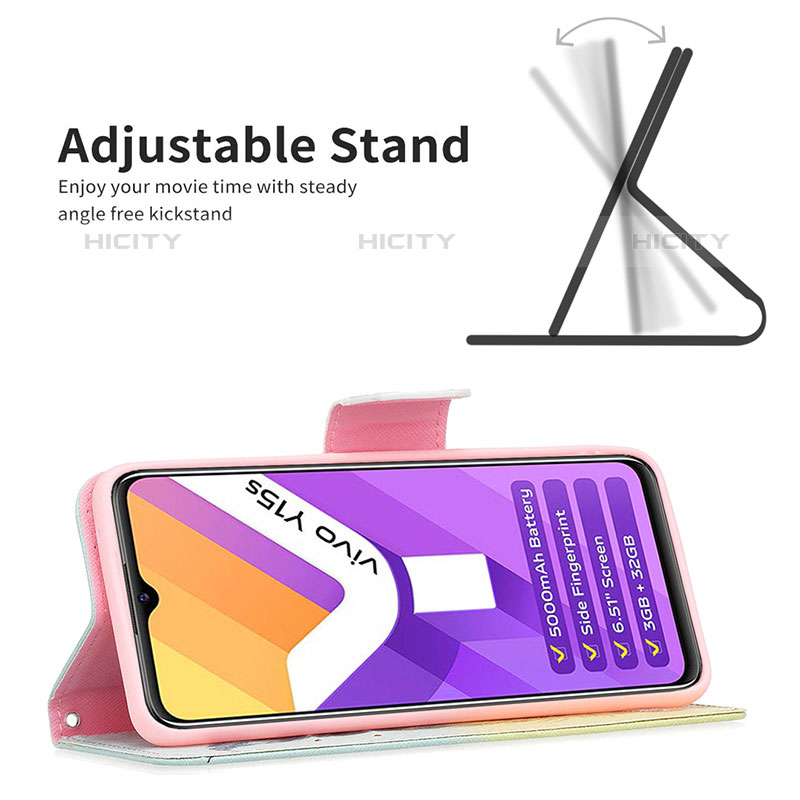 Handytasche Stand Schutzhülle Flip Leder Hülle Modisch Muster B01F für Vivo iQOO U5x