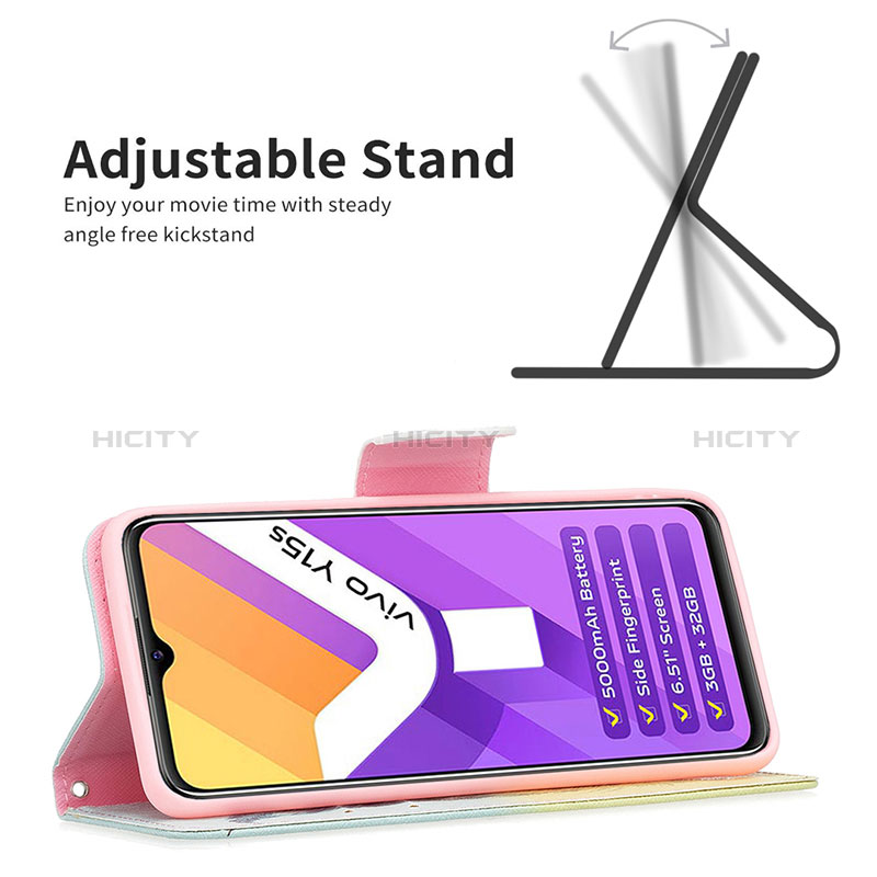 Handytasche Stand Schutzhülle Flip Leder Hülle Modisch Muster B01F für Vivo Y01