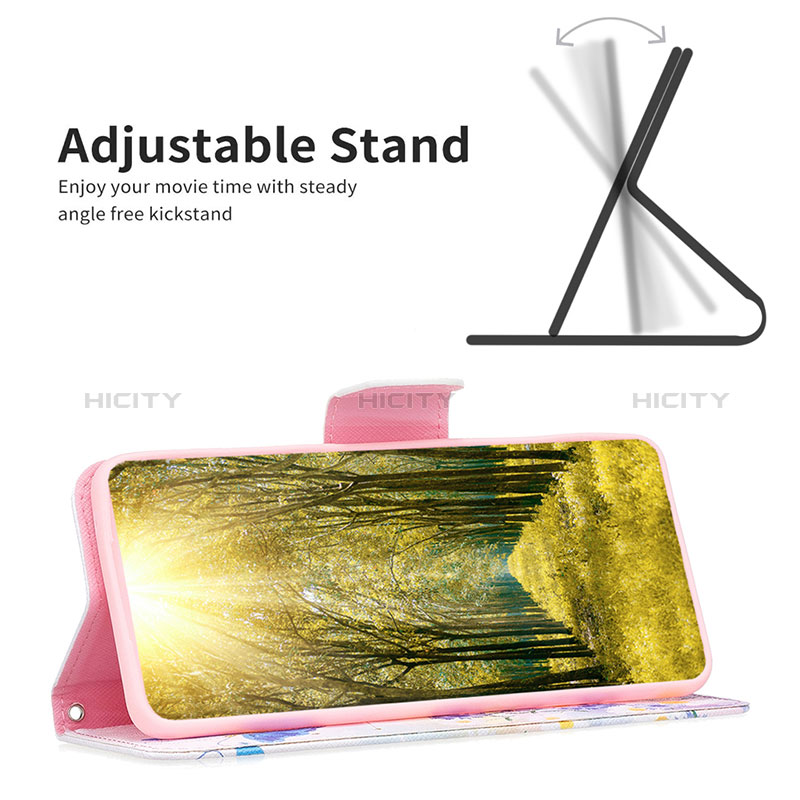 Handytasche Stand Schutzhülle Flip Leder Hülle Modisch Muster B01F für Vivo Y02 groß