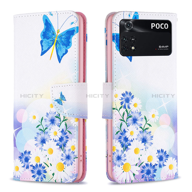 Handytasche Stand Schutzhülle Flip Leder Hülle Modisch Muster B01F für Xiaomi Poco M4 Pro 4G