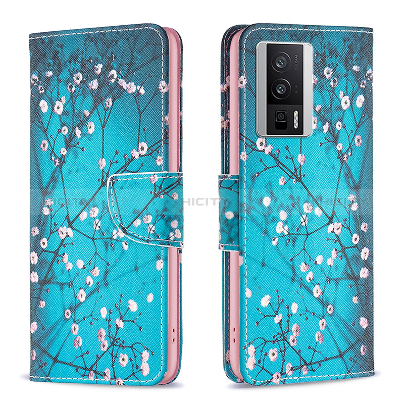 Handytasche Stand Schutzhülle Flip Leder Hülle Modisch Muster B01F für Xiaomi Redmi K60 5G Cyan Plus