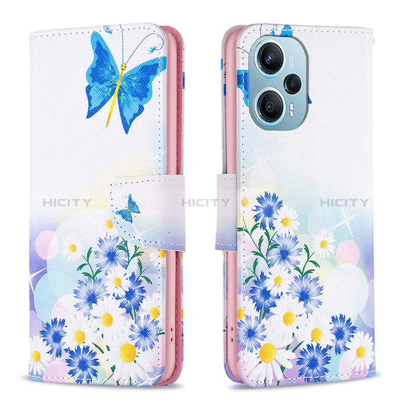 Handytasche Stand Schutzhülle Flip Leder Hülle Modisch Muster B01F für Xiaomi Redmi Note 12 Turbo 5G Blau