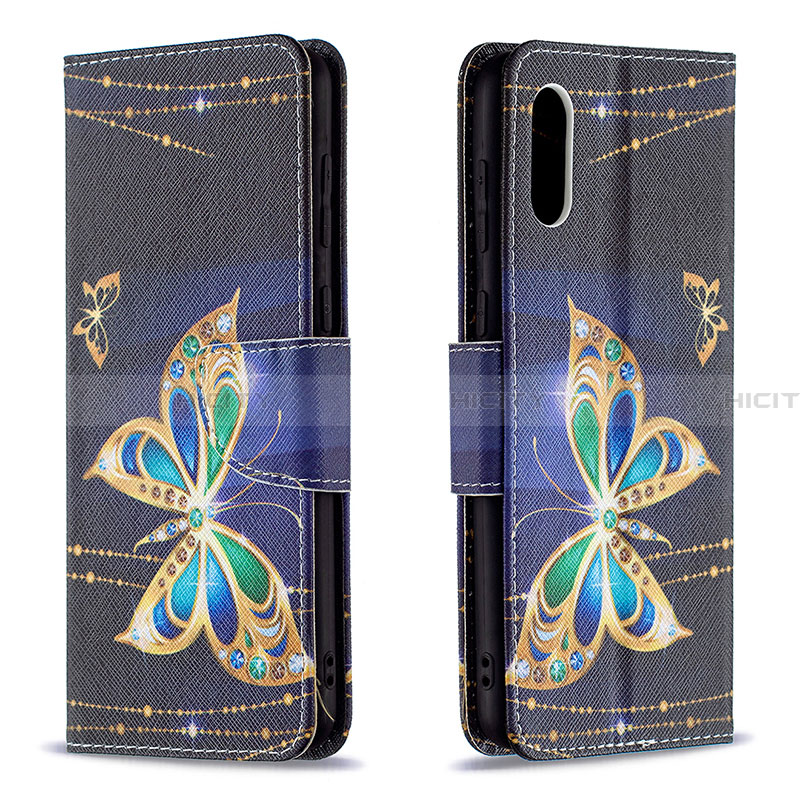 Handytasche Stand Schutzhülle Flip Leder Hülle Modisch Muster B03F für Samsung Galaxy A02 groß