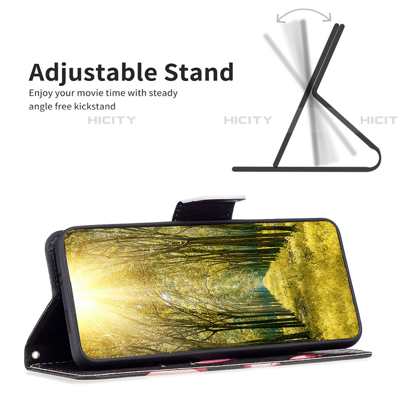 Handytasche Stand Schutzhülle Flip Leder Hülle Modisch Muster B03F für Samsung Galaxy A04E groß