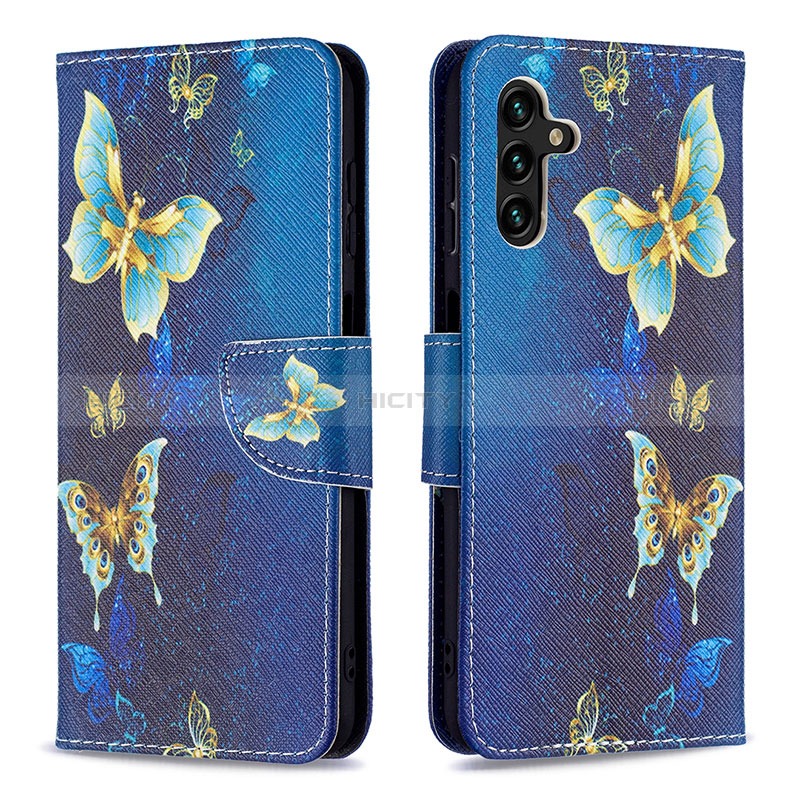 Handytasche Stand Schutzhülle Flip Leder Hülle Modisch Muster B03F für Samsung Galaxy A04s groß