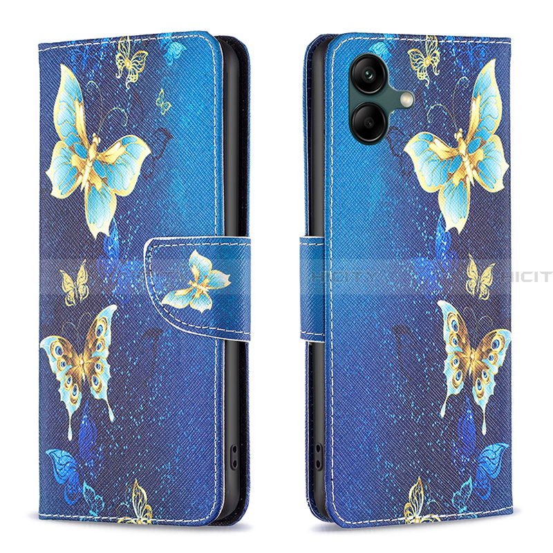 Handytasche Stand Schutzhülle Flip Leder Hülle Modisch Muster B03F für Samsung Galaxy A05 Hellblau Plus