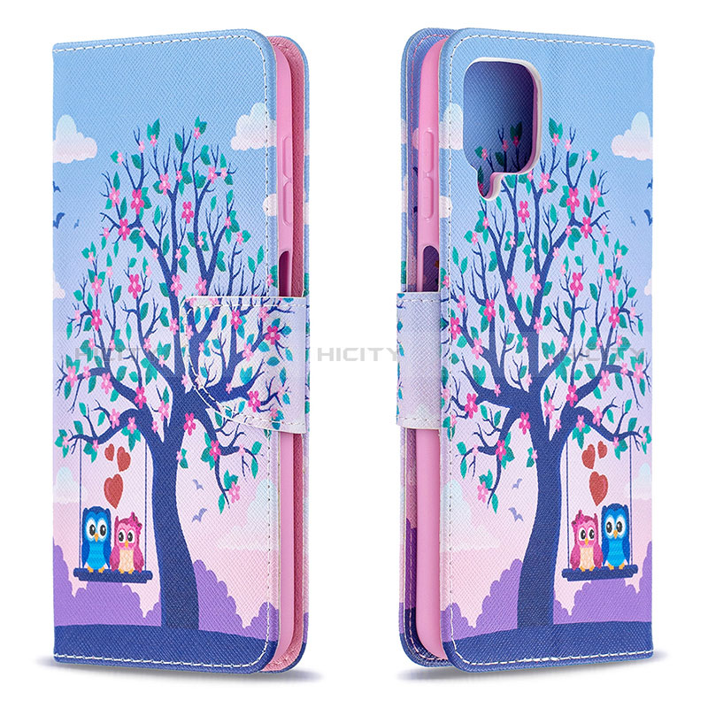 Handytasche Stand Schutzhülle Flip Leder Hülle Modisch Muster B03F für Samsung Galaxy A12 5G groß