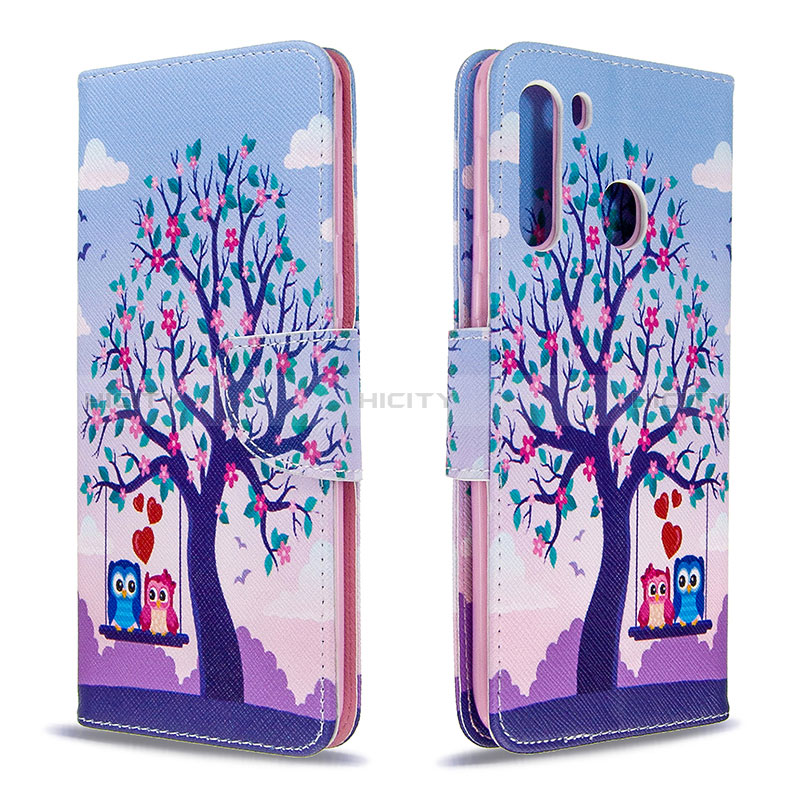 Handytasche Stand Schutzhülle Flip Leder Hülle Modisch Muster B03F für Samsung Galaxy A21 groß