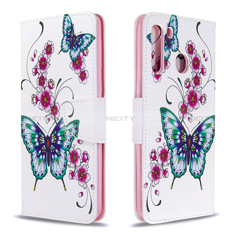 Handytasche Stand Schutzhülle Flip Leder Hülle Modisch Muster B03F für Samsung Galaxy A21 Bunt