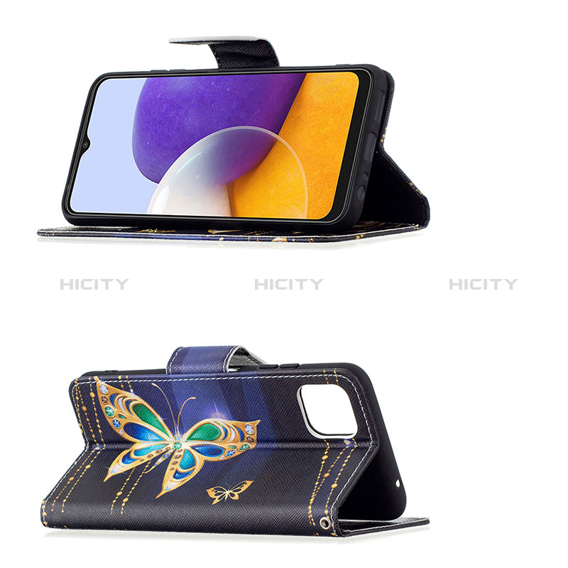 Handytasche Stand Schutzhülle Flip Leder Hülle Modisch Muster B03F für Samsung Galaxy A22s 5G