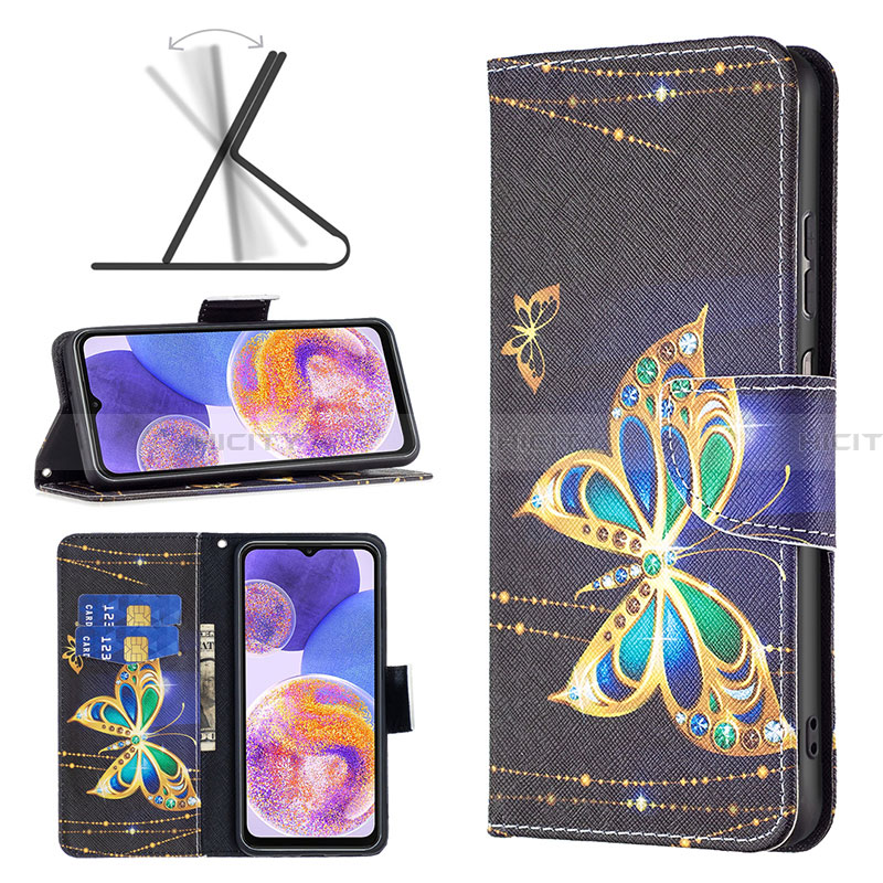 Handytasche Stand Schutzhülle Flip Leder Hülle Modisch Muster B03F für Samsung Galaxy A23 4G