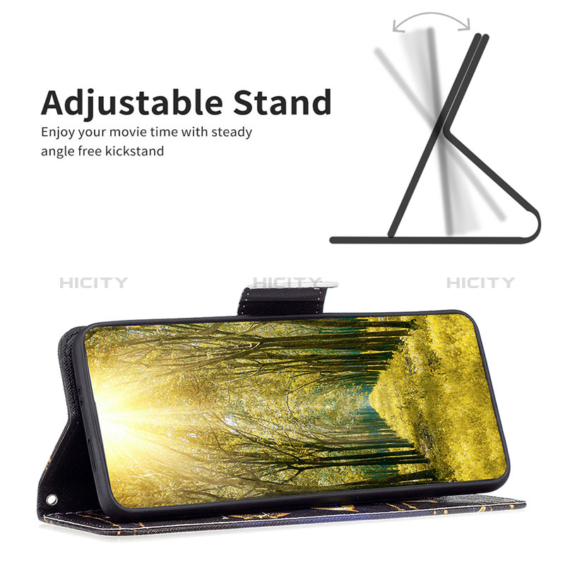 Handytasche Stand Schutzhülle Flip Leder Hülle Modisch Muster B03F für Samsung Galaxy A23e 5G groß