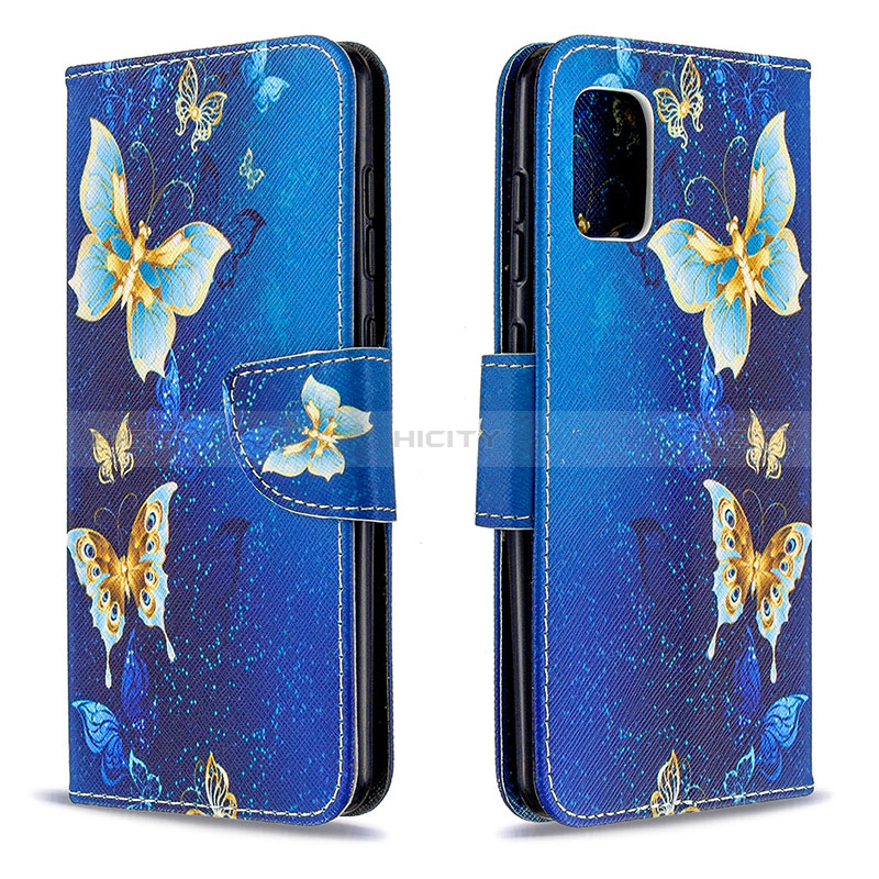 Handytasche Stand Schutzhülle Flip Leder Hülle Modisch Muster B03F für Samsung Galaxy A31 Hellblau Plus