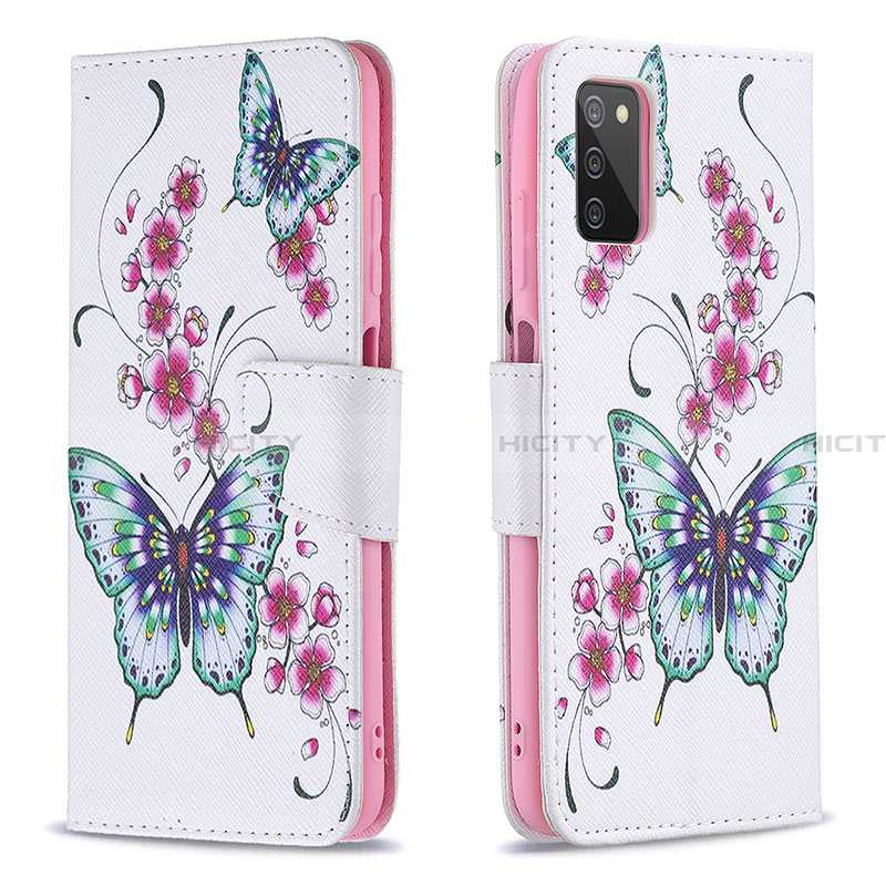 Handytasche Stand Schutzhülle Flip Leder Hülle Modisch Muster B03F für Samsung Galaxy F02S SM-E025F Bunt Plus