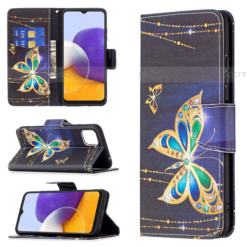 Handytasche Stand Schutzhülle Flip Leder Hülle Modisch Muster B03F für Samsung Galaxy F42 5G groß