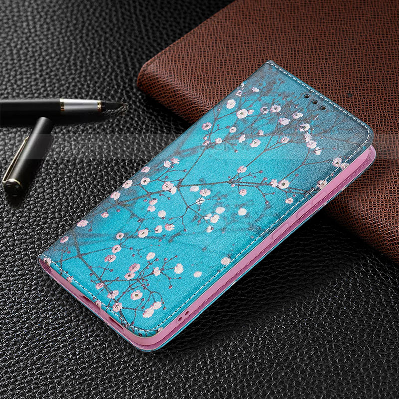 Handytasche Stand Schutzhülle Flip Leder Hülle Modisch Muster B03F für Samsung Galaxy S21 Plus 5G Minzgrün