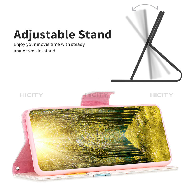 Handytasche Stand Schutzhülle Flip Leder Hülle Modisch Muster B03F für Vivo Y02 groß